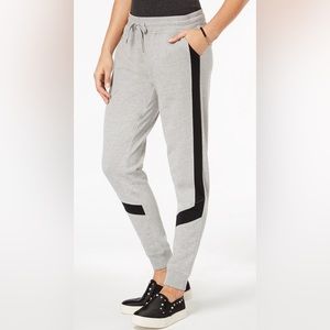 Material Girl Gray Colorblock Striped Sweatpants Size Medium NWOT